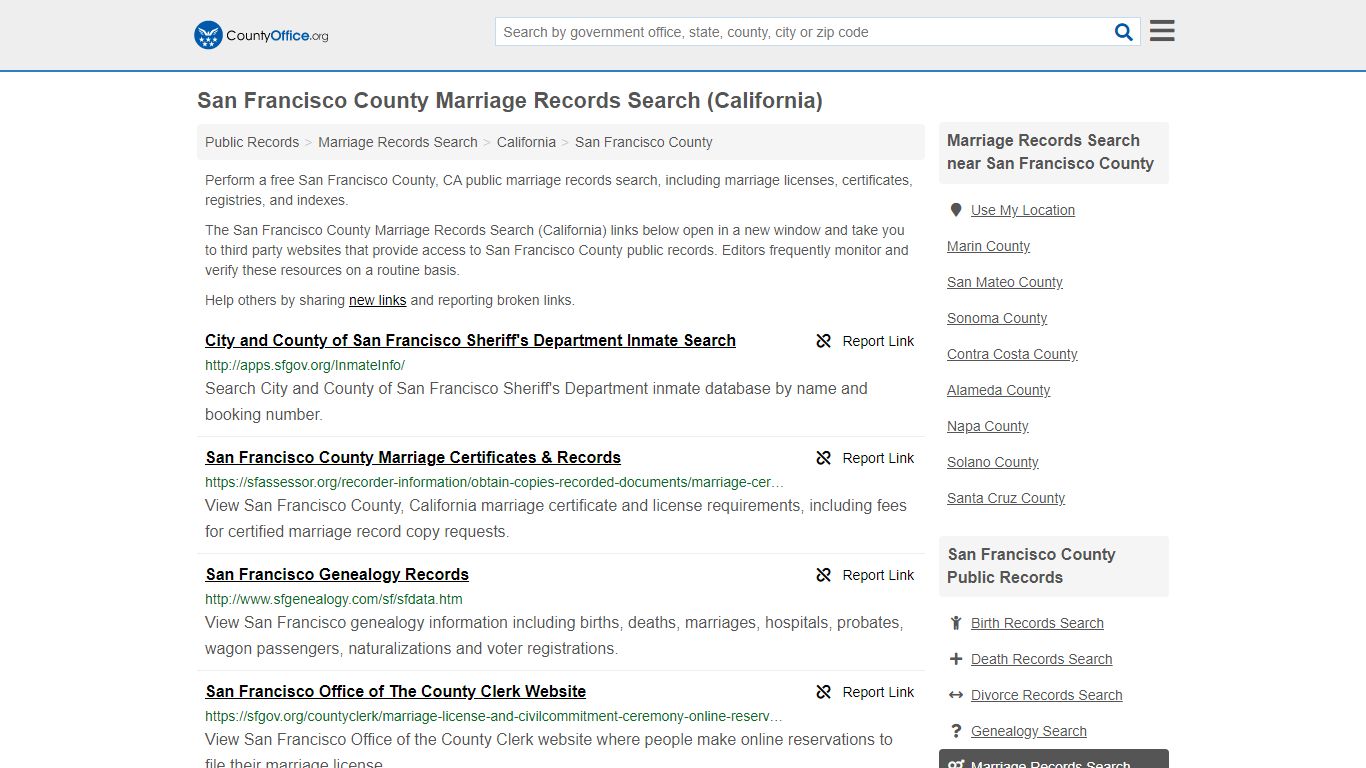 Marriage Records Search - San Francisco County, CA ...